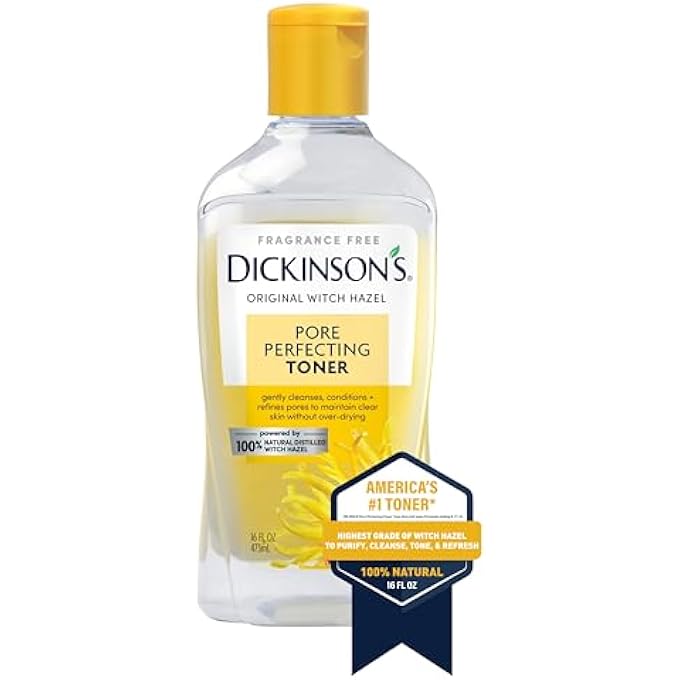 Dickinson's ORIGINAL WITCH HAZEL PORE PERFECTING TONER, 100% NATURAL, 16 OUNCE FRAGRANCE FREE - Image 2